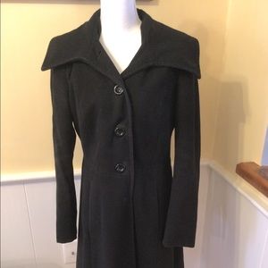 Nicole Black Classy Collared Peacoat Button Close